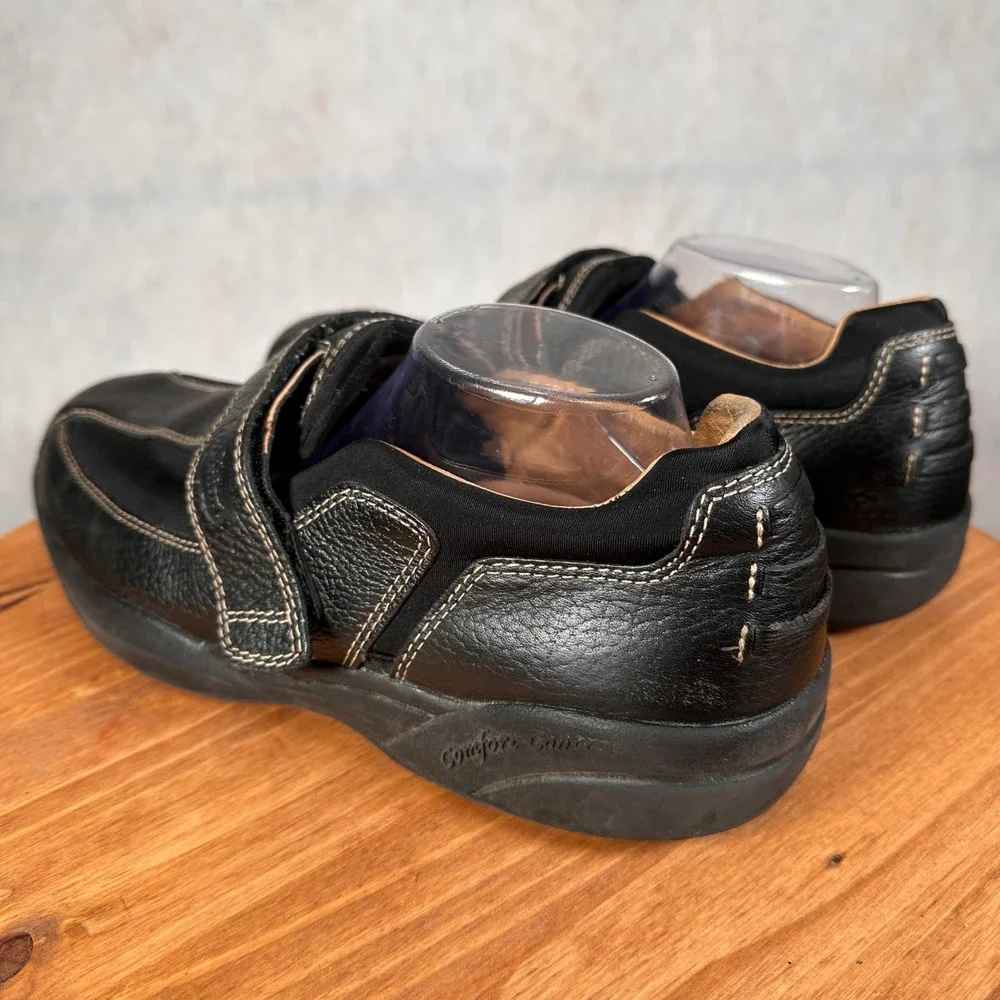 Dr. Comfort Douglas Loafers Mens 12W Black Good Leather Lycra Strap 6610